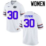 Women's Florida Gators #30 Garrett Stephens NCAA Nike White Authentic Stitched College Football Jersey NKJ0462NE